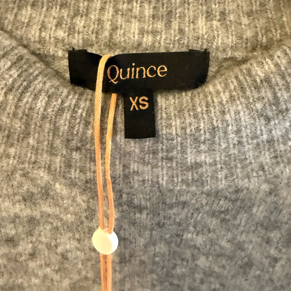 Quince Superfine Merino Wool Boucle Sweater- Gray - Picture 3 of 6